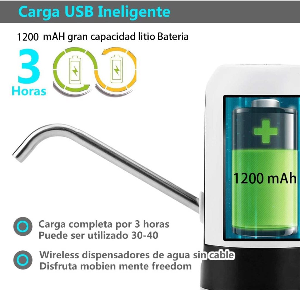 Dispensador de agua de larga duración.